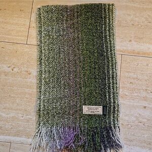 Mucros Weavers Killarney Ireland Irish Green Multi-Colored Skellig Fringed Scarf